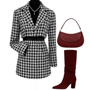 NWT - For Love & Lemons Bonnie  Houndstooth Skirt-Jacket Set
